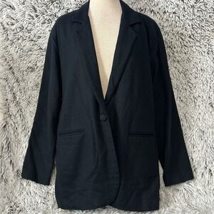 Vintage Bedford Fair 100% Wool Black Blazer Made in USA Old Money Dark Academia